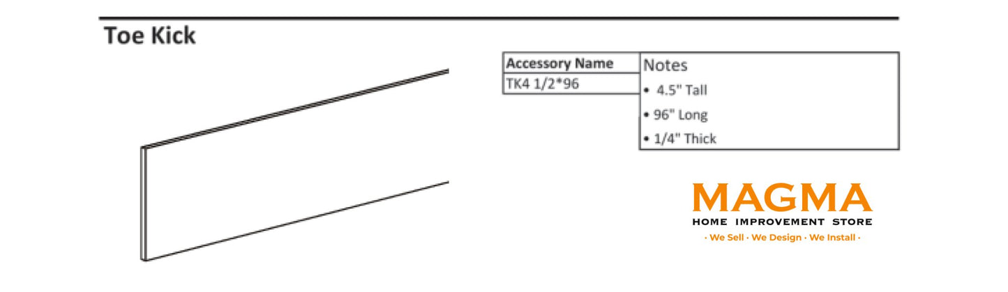 Highland CabinetsToe Kick - Shaker Kitchen Cabinet WhiteTK4 1/2*96Toe Kick - Shaker Kitchen Cabinet