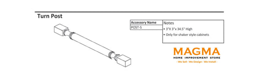 Highland CabinetsTurn Post - Shaker Kitchen Cabinet WhitePOST-STurn Post - Shaker Kitchen Cabinet