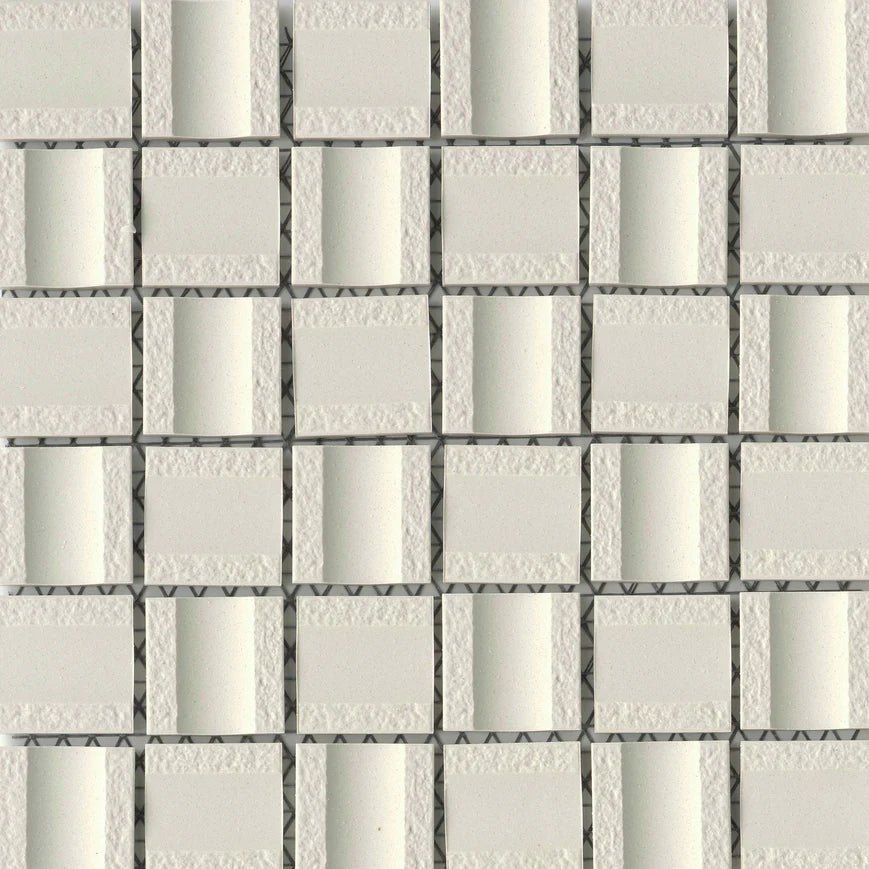 Emser TileEMSER TILE Modan on Mesh, Unglazed Porcelain Mosaic White2" X 2"EMSER TILE Modan on Mesh, Unglazed Porcelain Mosaic