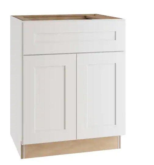 Highland CabinetsVanity Sink Base Cabinet, 2 Doors, 1 False Drawer - Shaker Kitchen Cabinet WhiteVSB24Vanity Sink Base Cabinet, 2 Doors, 1 False Drawer - Shaker Kitchen Cabinet