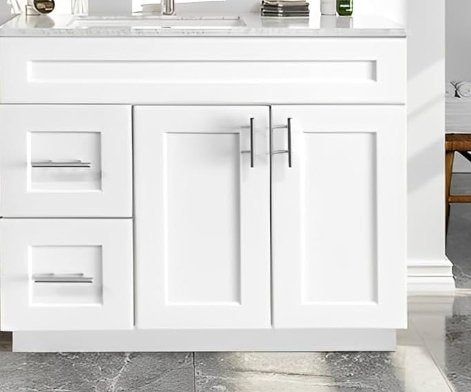 Highland CabinetsVanity Sink Base Combo, 2 Drawers Left or Right - Shaker Kitchen Cabinet WhiteVSD3021DLVanity Sink Base Combo, 2 Drawers Left or Right - Shaker Kitchen Cabinet