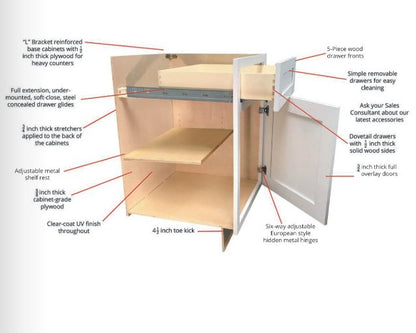 Highland CabinetsWall Cabinets 42" High, 1 Door - Shaker Kitchen Cabinet WhiteW0942Wall Cabinets 42" High, 1 Door - Shaker Kitchen Cabinet