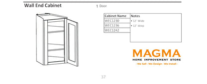 Highland CabinetsWall End Cabinet , 1 Door - Shaker Kitchen Cabinet WhiteWEC1230Wall End Cabinet , 1 Door - Shaker Kitchen Cabinet