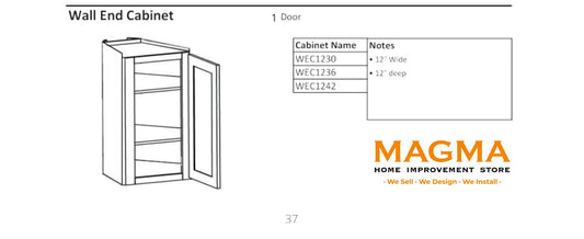 Highland CabinetsWall End Cabinet , 1 Door - Shaker Kitchen Cabinet WhiteWEC1230Wall End Cabinet , 1 Door - Shaker Kitchen Cabinet