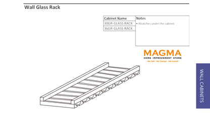 Highland CabinetsWall Glass Rack - Shaker Kitchen Cabinet White30GR-GLASS RACKWall Glass Rack - Shaker Kitchen Cabinet