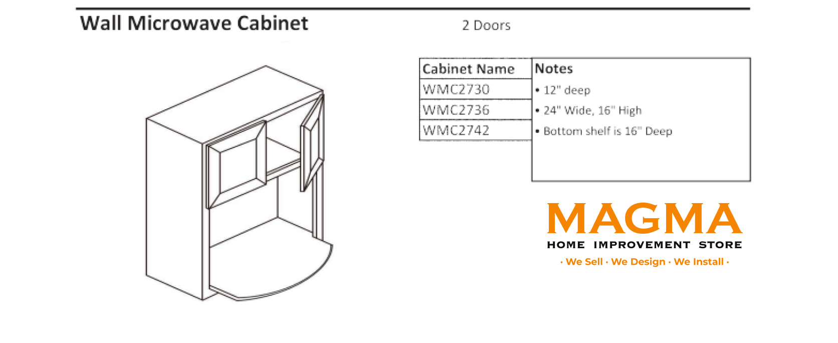 Highland CabinetsWall Microwave Cabinet, 2 Doors - Shaker Kitchen Cabinet WhiteWMC2730Wall Microwave Cabinet, 2 Doors - Shaker Kitchen Cabinet